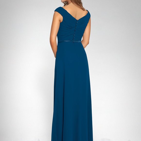 Blue Pool Bridesmaid Dress - Picture 4 of 9